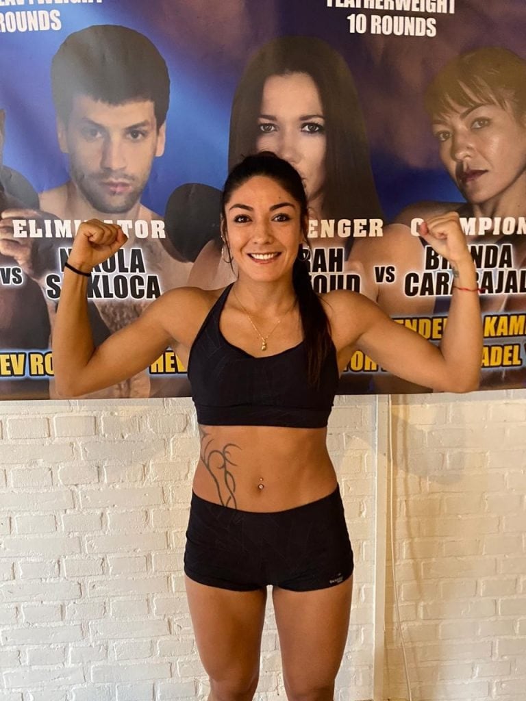 Muy confiada y concentrada se vio a la campeona jujeña en las horas previas al combate en Copenhague