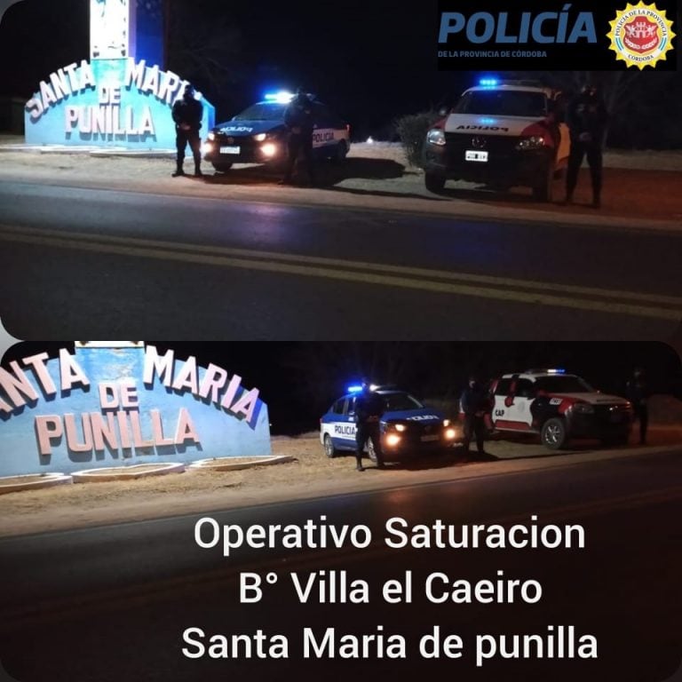 Imágenes de los operativos en Santa María de Punilla. (Foto: prensa Departamental Punilla).