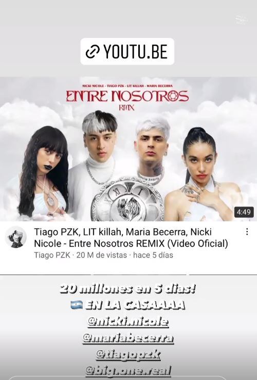 "Entre nosotros remix" la rompe en YouTube.