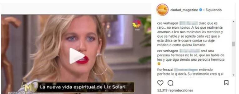 La excuñada de Liz Solari.