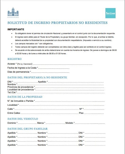 formulario propietarios no residentes