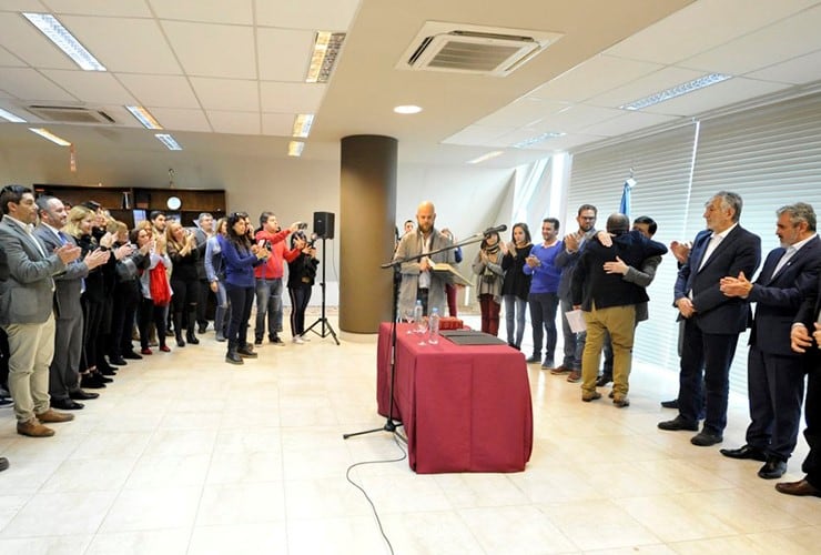 Celebración en Terrazas del Portezuelo luego del juramento y la firma de decreto.