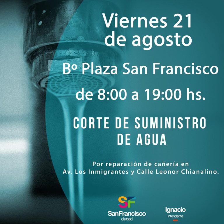 Corte de agua en Plaza San Francisco