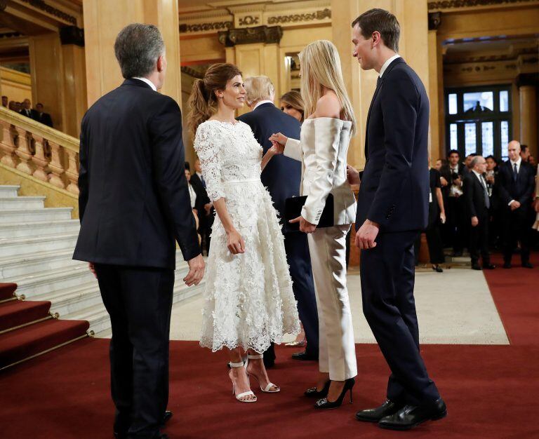 El matrimonio presidencial junto a Ivanka Trump y su esposo.