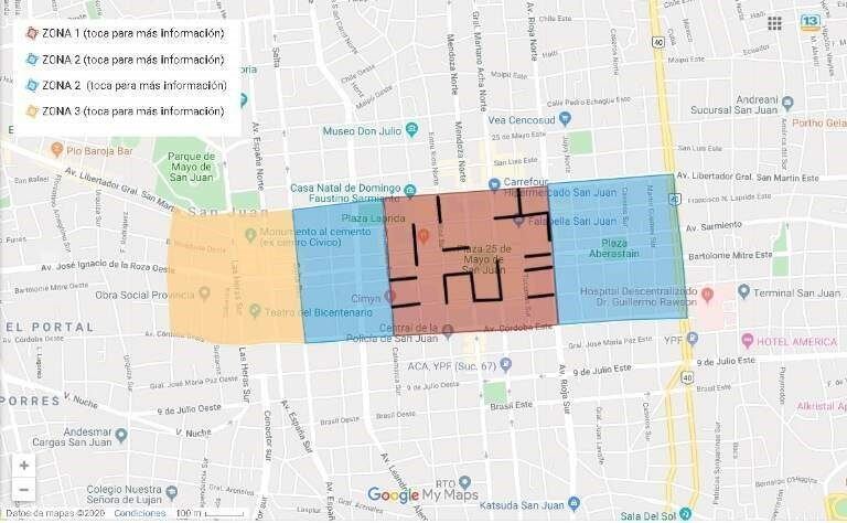 El objetivo del Estacionamiento Controlado es evitar que vehículos particulares ocupen el microcentro sanjuanino.