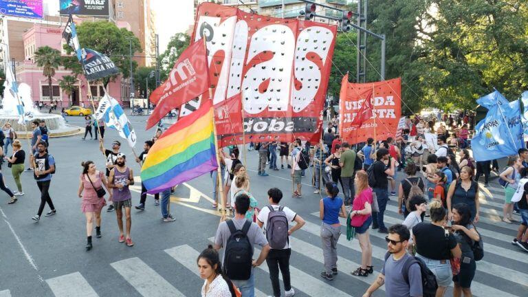 La marcha a favor de Evo en Córdoba.