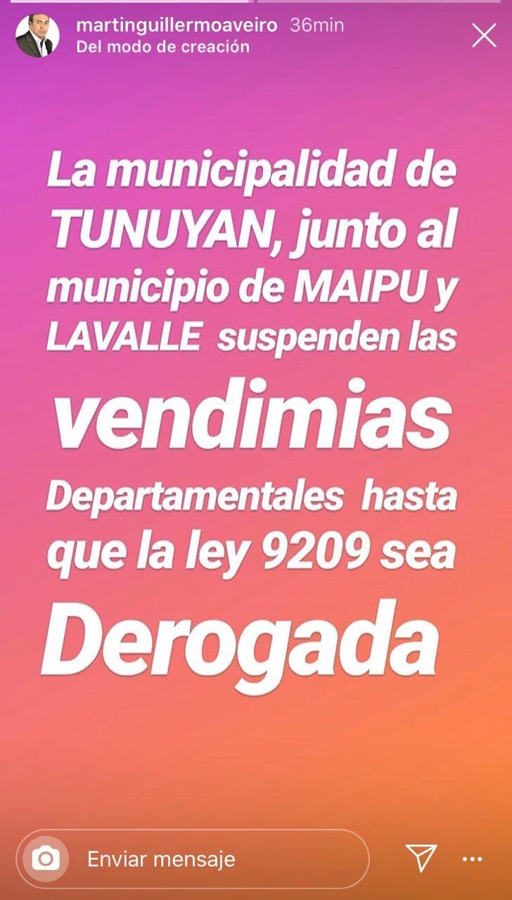 El intendente informó la suspensión.