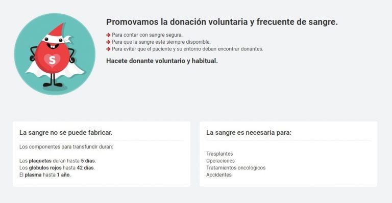 Campaña de Donación Voluntaria de Sangre (Fuente: argentina.gob.ar)