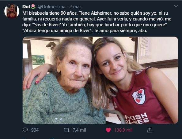 La emotiva historia de Dolores (Twitter)