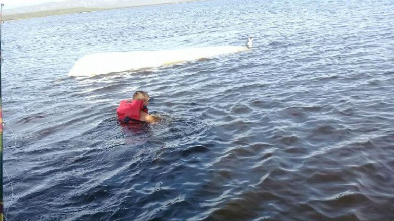 Rescataron a tres personas en Cruz del Eje.