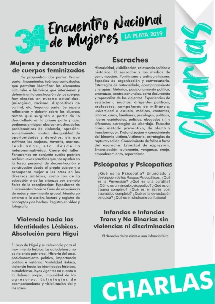 Charlas, actividades, conversatorios y encuentros vivenciales (web)