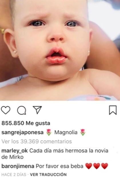 El comentario de Marley en la foto de Magnolia.