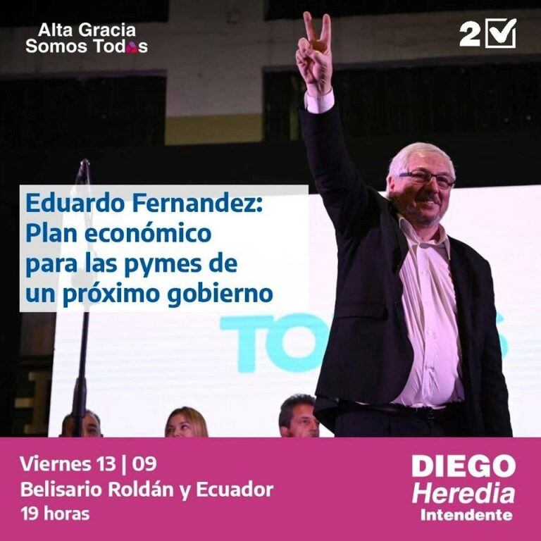 Alta Gracia: Eduardo Fernández hablará del futuro de las pymes