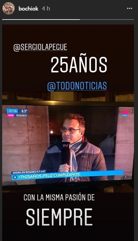 Lapegüe transmitió desde el Monumento a la Bandera en el inicio de la jornada aniversario de TN.