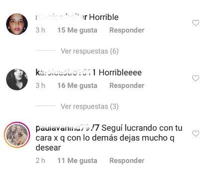 Los comentarios de los usuarios a la China Suárez