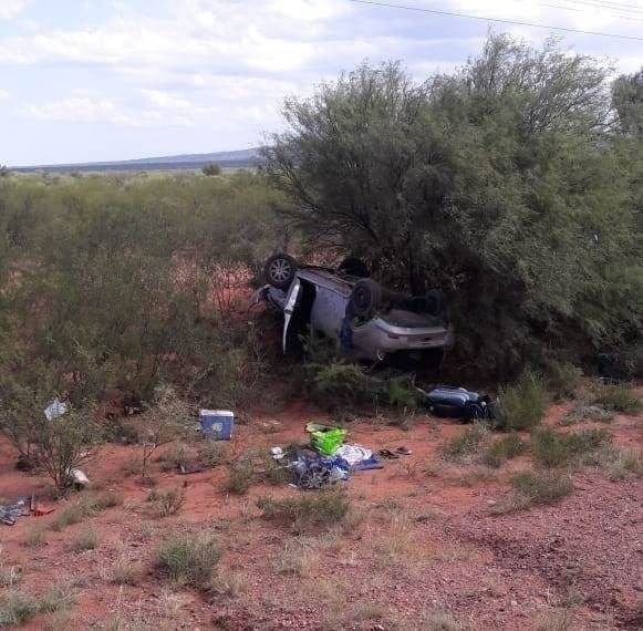 El vuelco ocurrió en la Ruta nacional 20, cerca de la localidad de La Tranca, en San Luis. (Twitter)