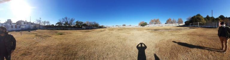 La panorámica de la cancha de San Lorenzo de barrio Las Flores