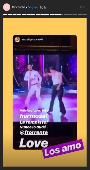 El mensaje de Araceli González para felicitar a su hija luego de su debut en la pista del Super Bailando (Instagram/ ftorrente)