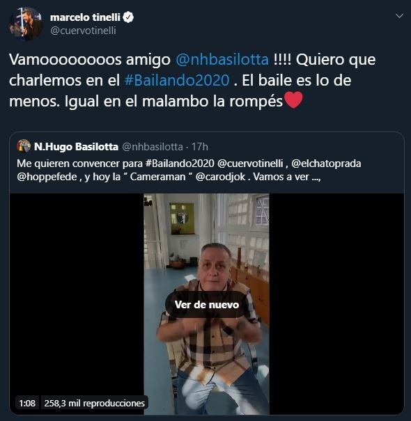 El comentario de Marcelo Tinelli (Twitter)