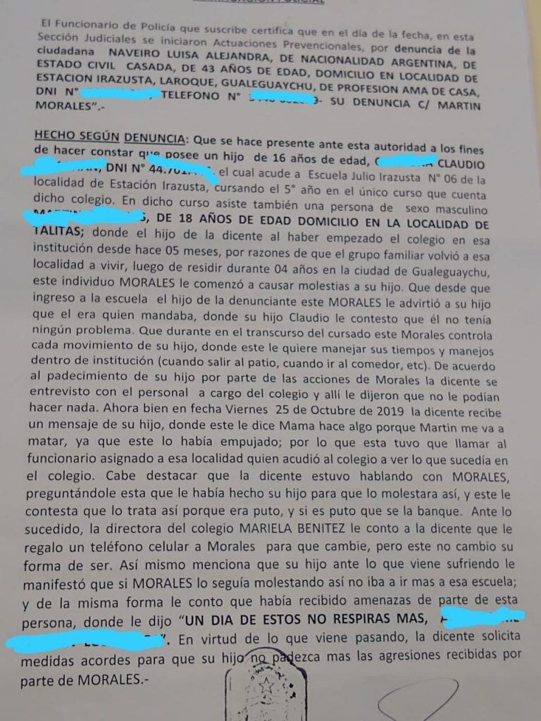 Denuncia 
Crédito: Familia Naveiro