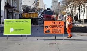 Calles cerradas por obras de pavimentación