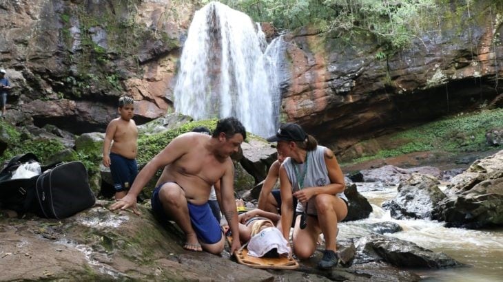 Simulacro en el Salto Berrondo.