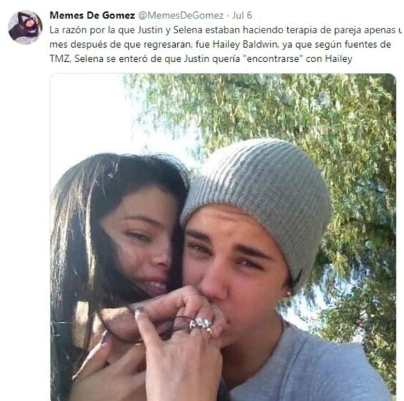 Los cantantes apostaron a su relación varias veces. (Twitter/@memesdegomez)