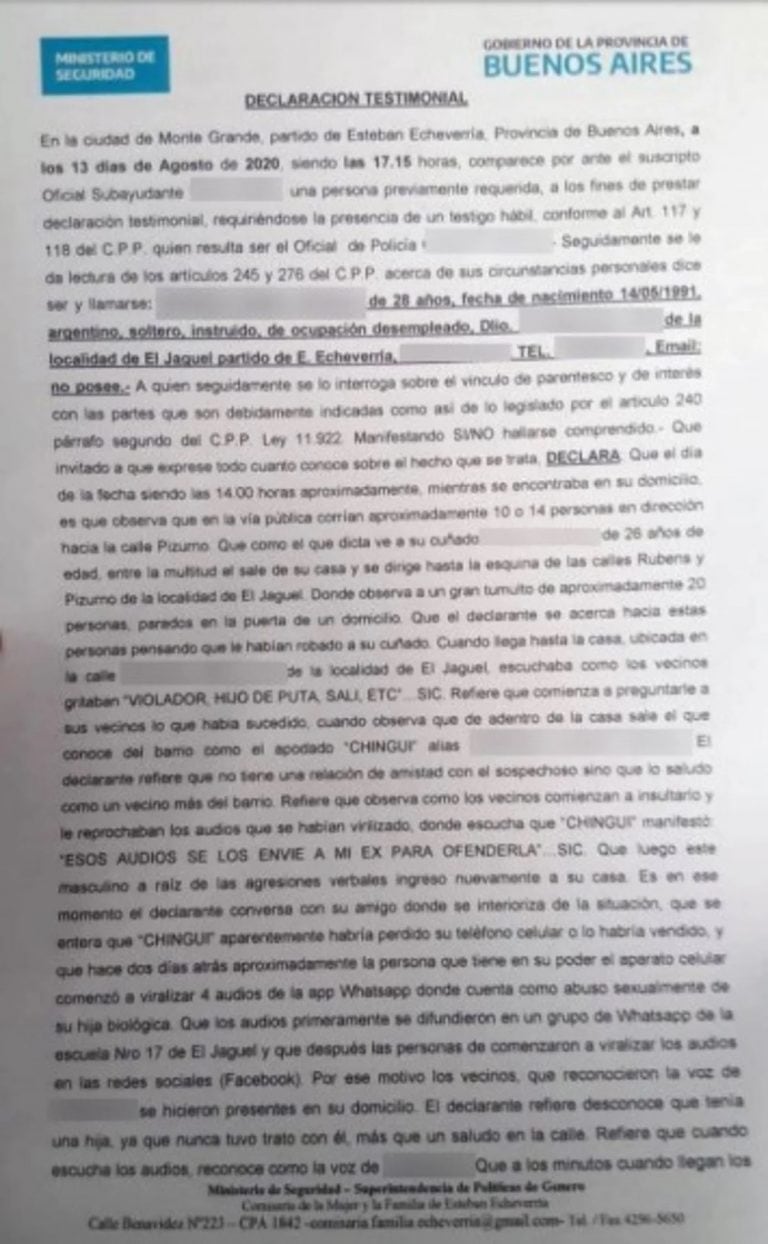 Detención del presunto violador de su hija, Jorge Adrián Cardozo (Web)