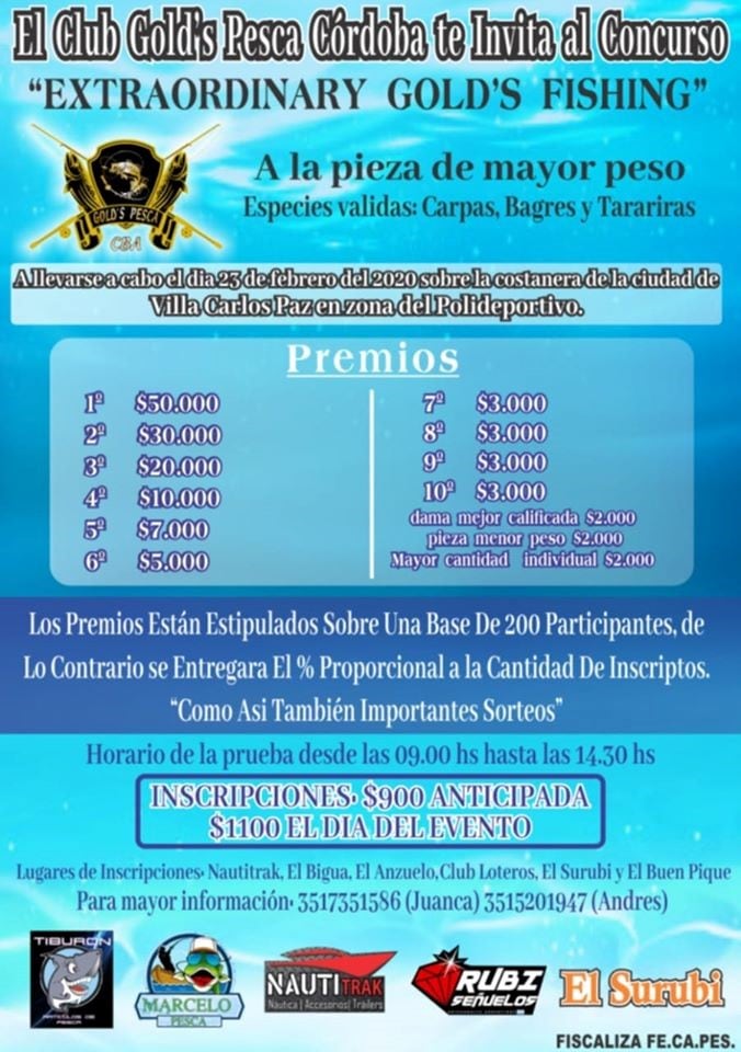 Gran concurso de pesca en Carlos Paz.