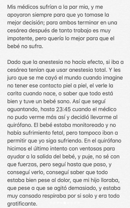 La carta que compartió Bonino a través de su Instagram (3).