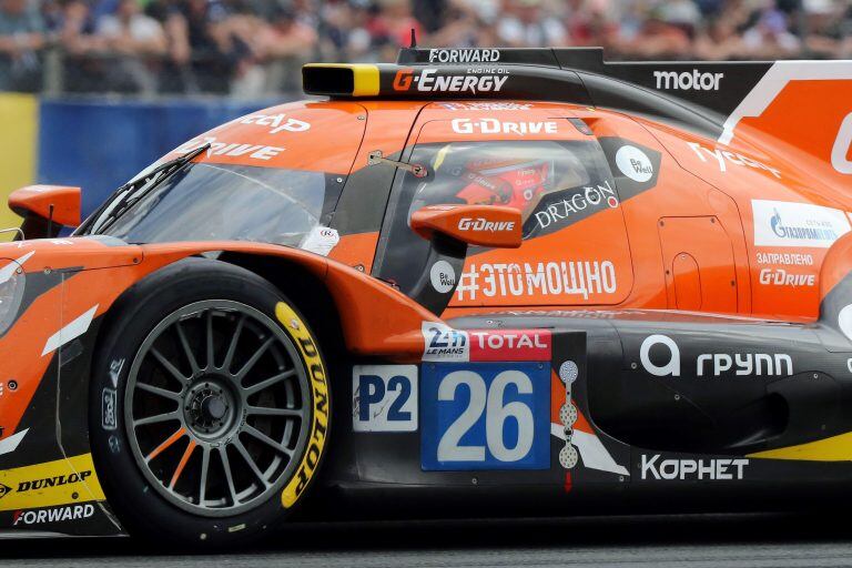 El Oreca 07 de Rusinov, Pizzitola y Vergne, ganador de la segunda división de prototipos, LMP2.