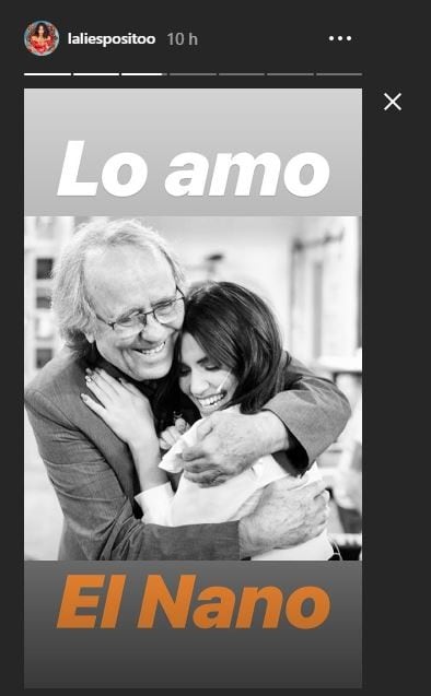 Después, Lali subió a sus Historias de Instagram la misma foto asegurando: "Lo amo".