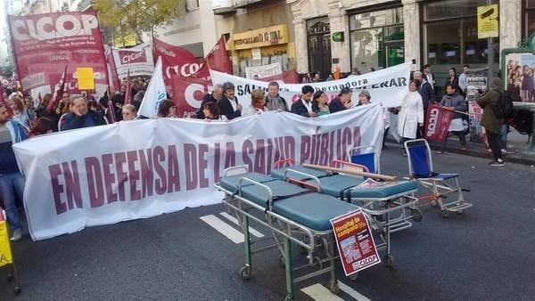 Médicos nucleados en la Asociación Sindical de Profesionales de la Salud bonaerense (Cicop).