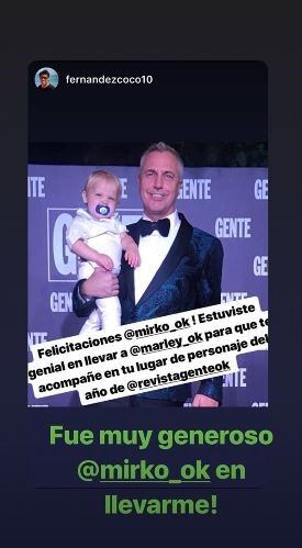 Marley y su pequeño Mirko durante el evento de Personajes de Gente.