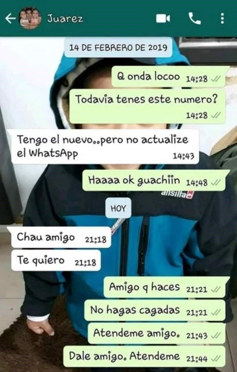 El último chat del gendarme que baleó a su mujer y luego se suicidó.