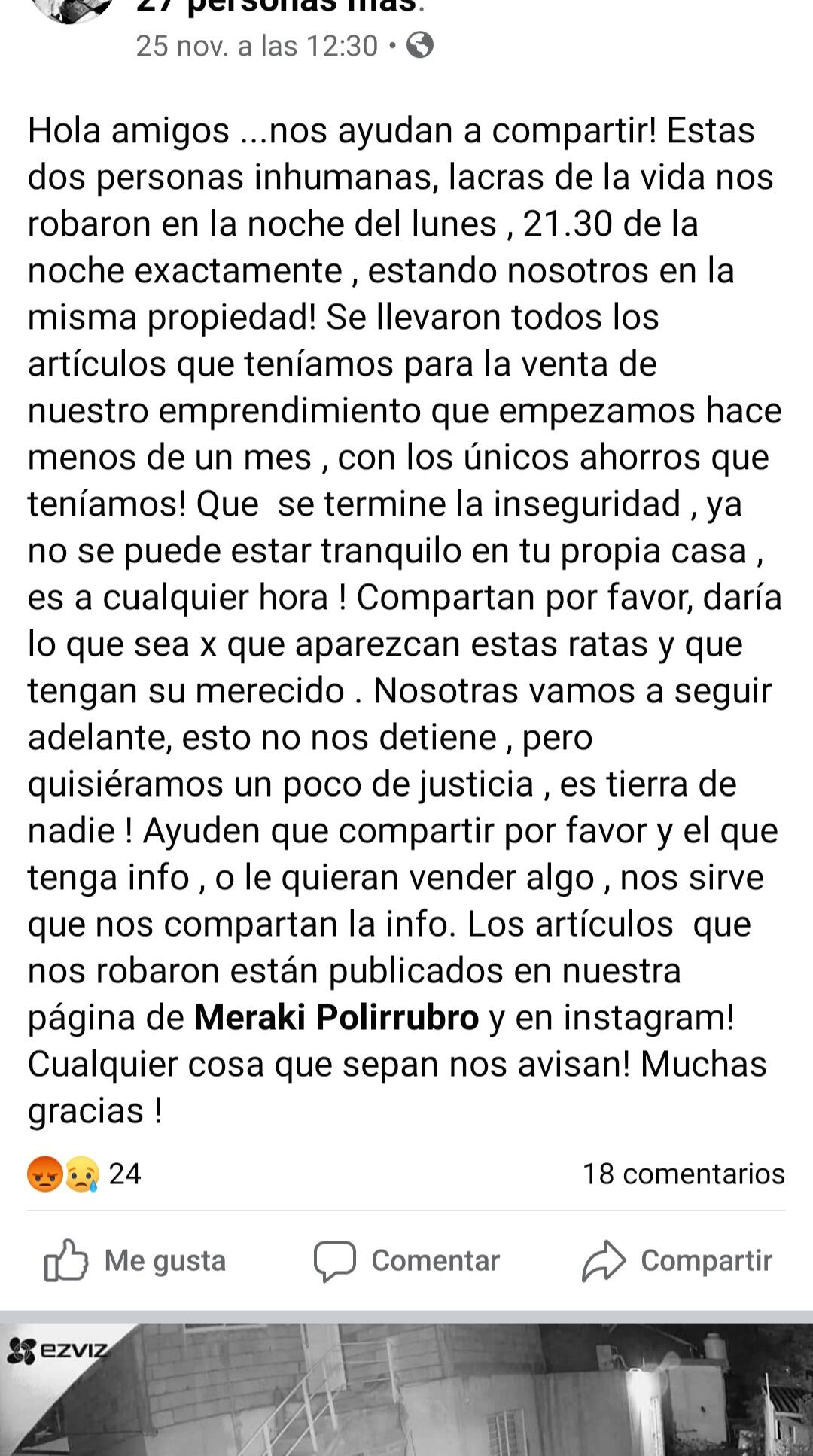 La publicación de una de las damnificadas en su cuenta de Facebook.