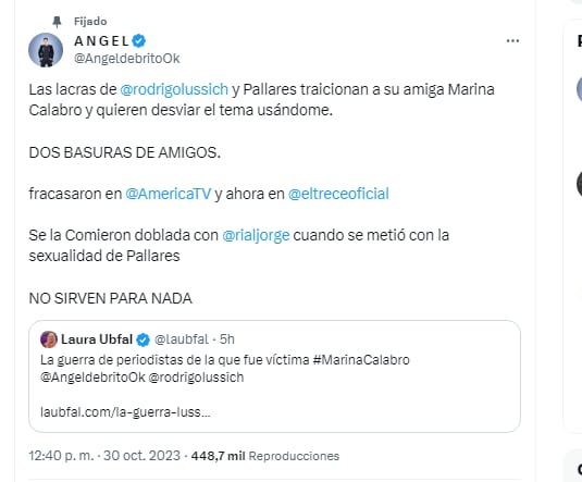 La respuesta de Ángel de Brito a Rodrigo Lussich