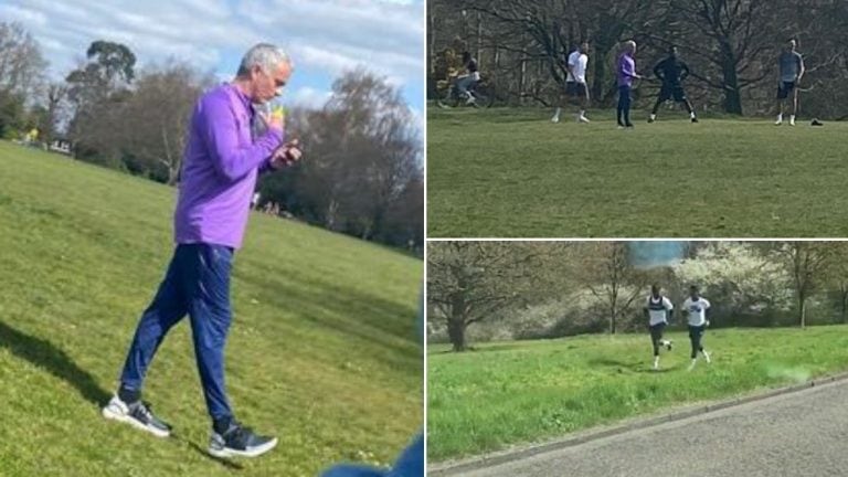 Mourinho y tres futbolistas rompieron la cuarentena y entrenaron en un parque de Londres