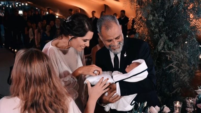 Jorge Rial y Romina Pereiro junto a Francesco Benicio