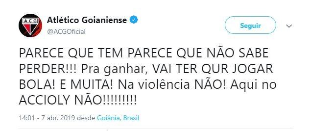 La publicación de Atlético Goiaense (Foto: Twitter)