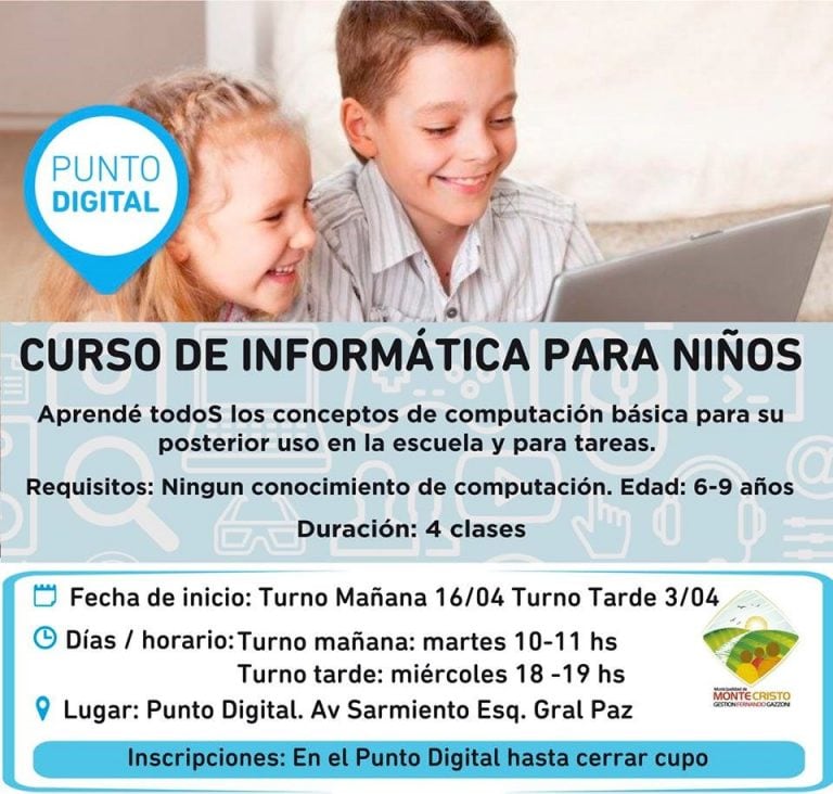 Cursos gratuitos en el Punto Digital Monte Cristo