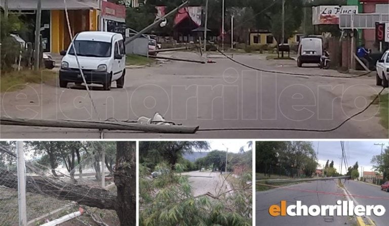 Fuerte temporal en Villa Merlo.