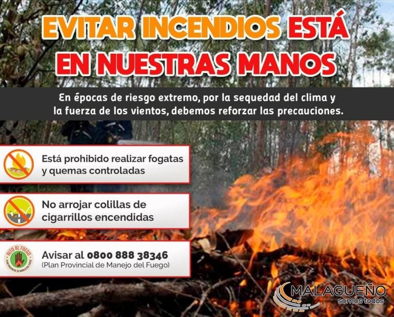 Recomendaciones para evitar los incendios forestales.