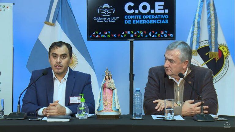 El coordinador del COE, Omar Gutiérrez expuso las novedades del día en el informe N° 59, oportunidad en la que el gobernador Morales pidió a la comunidad "responsabilidad y compromiso" para mantener el territorio libre de circulación local de coronavirus.