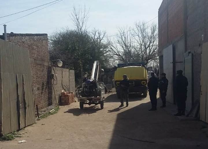 Corralón del padre de la acusada. Foto: Policía de San Luis