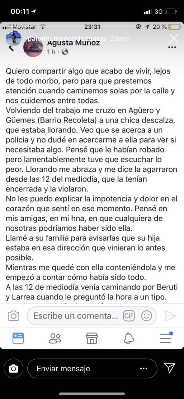 El relato del hombre que encontró a la adolescente violada en Recoleta