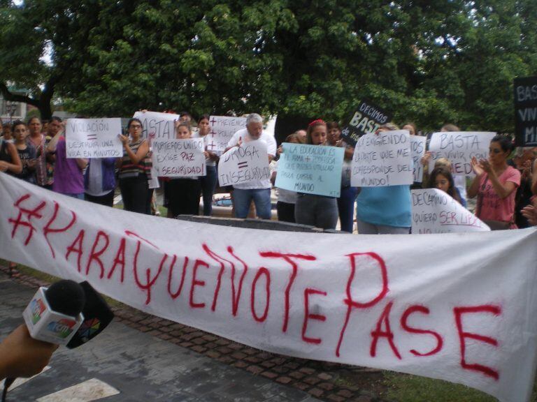 La marcha de los vecinos de Morteros contra la inseguridad.