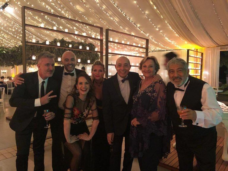 Mario Pereyra y Agus Vivanco, en la boda de Damián Córdoba.