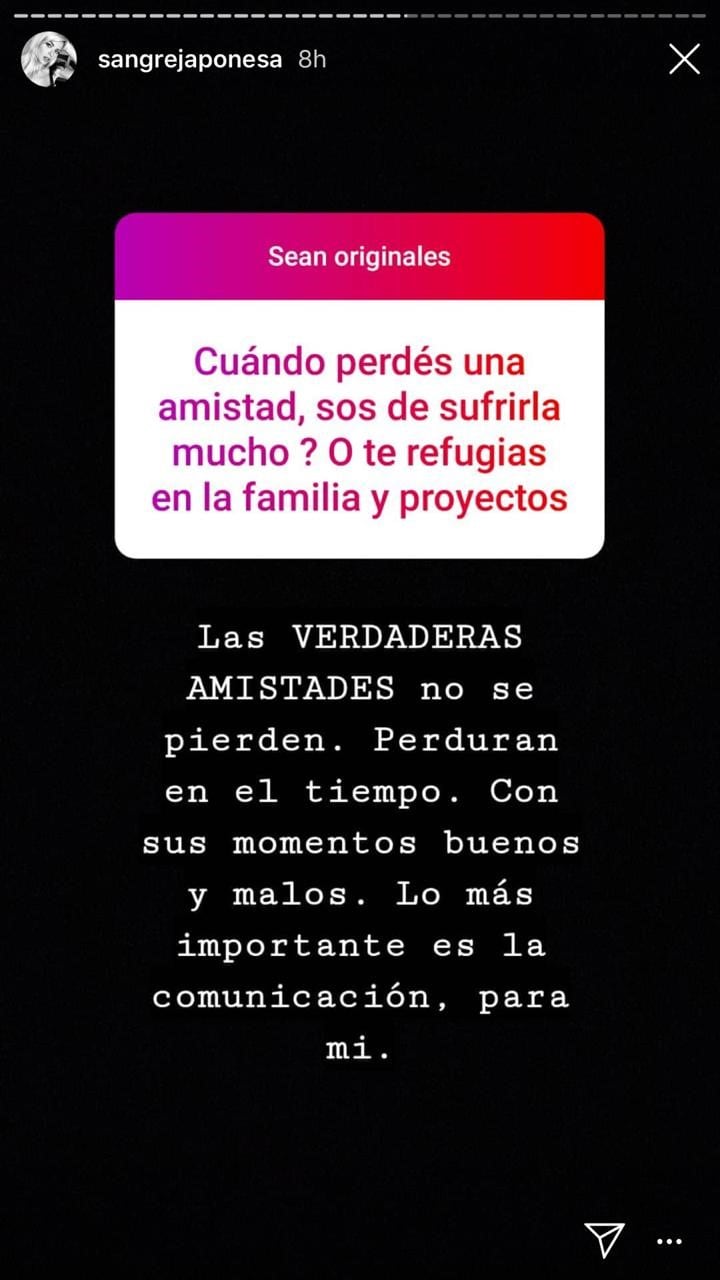 Un seguidor le preguntó a la China Suárez sobre la pérdida de un amigo y su  respuesta fue contundente. (Instagram/ sangrejaponesa)