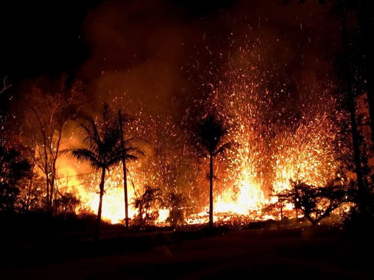 El volcán Kilauea en erupción.